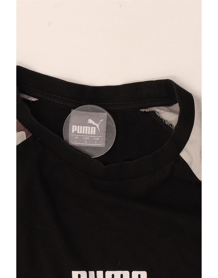 Tricou grafic Puma pentru bărbați Top mare negru camuflaj
