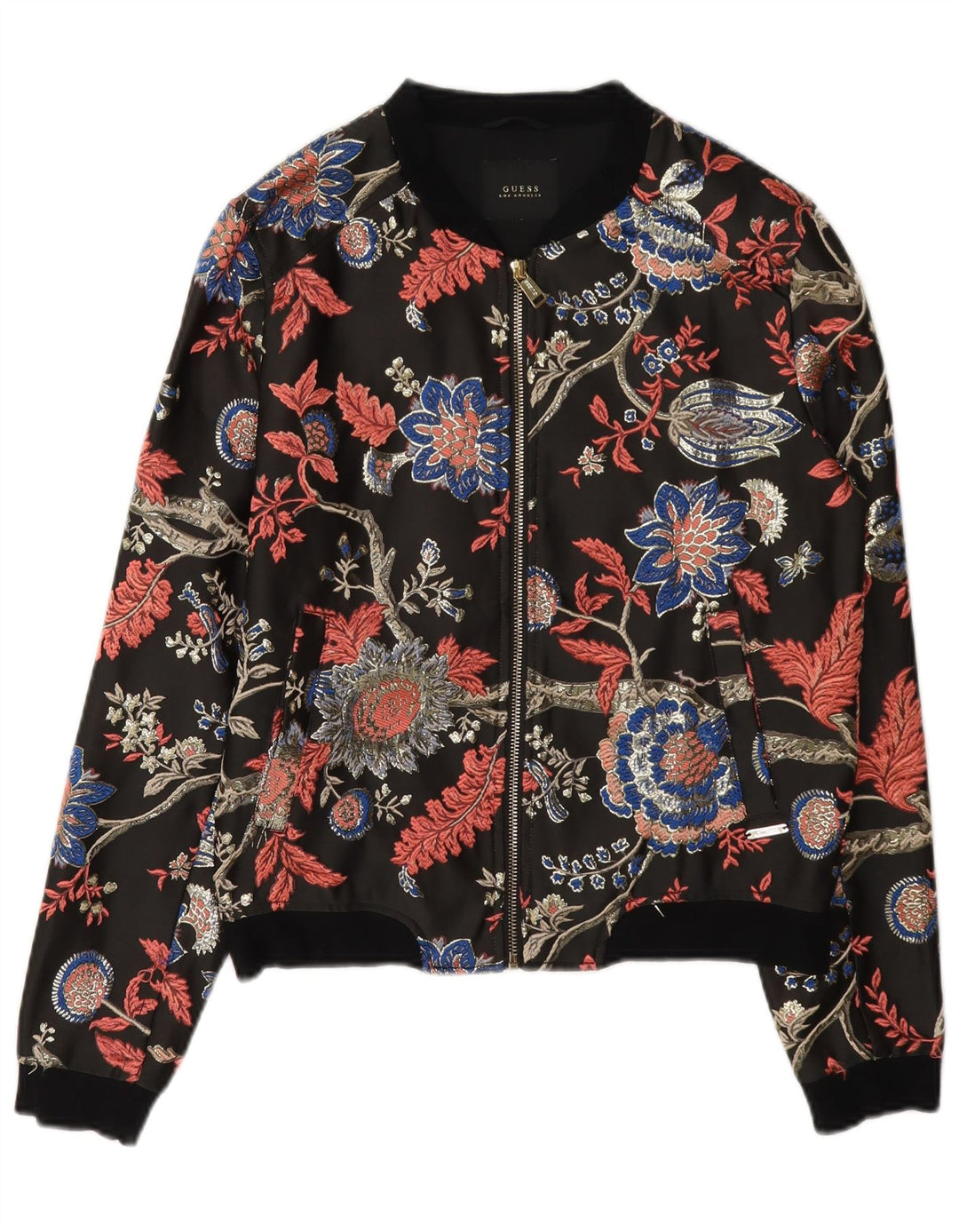 Jachetă Bomber Guess pentru femei UK 6 XS, poliester floral negru