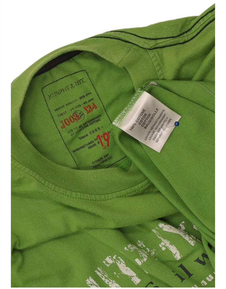 Tricou grafic Murphy & Nye pentru bărbați Top din bumbac verde mediu