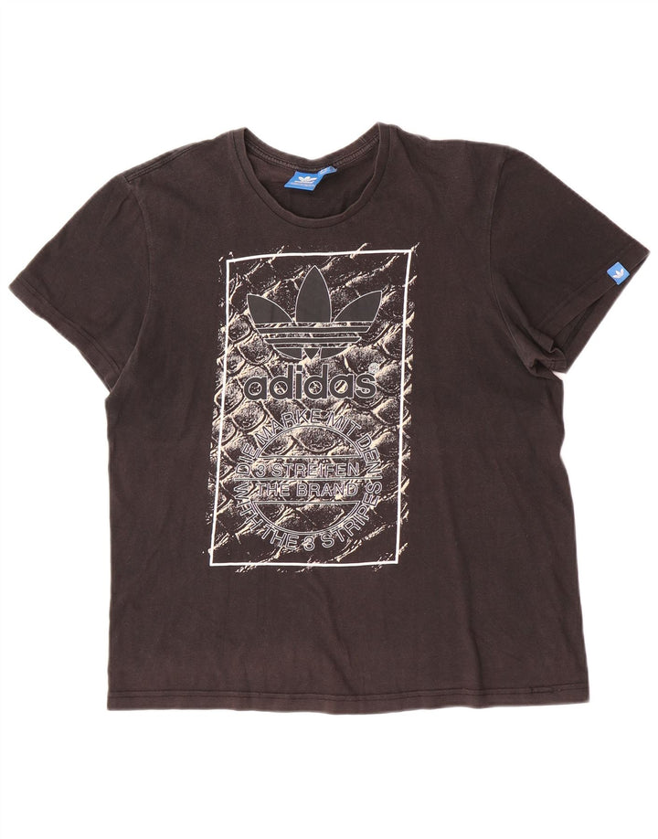 Tricou grafic Adidas pentru bărbați Top mediu negru bumbac