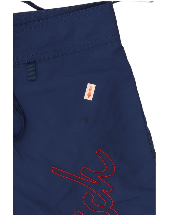 Pantaloni scurți de înot grafic pentru bărbați Woolrich, nailon mediu albastru bleumarin