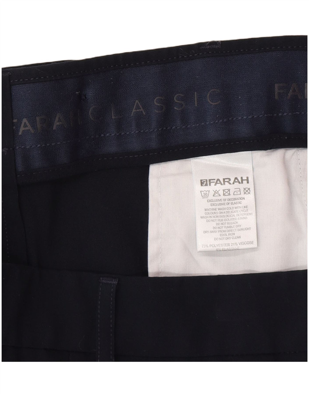 Farah Pantaloni casual drepti pentru bărbați L34 L29 Poliester bleumarin