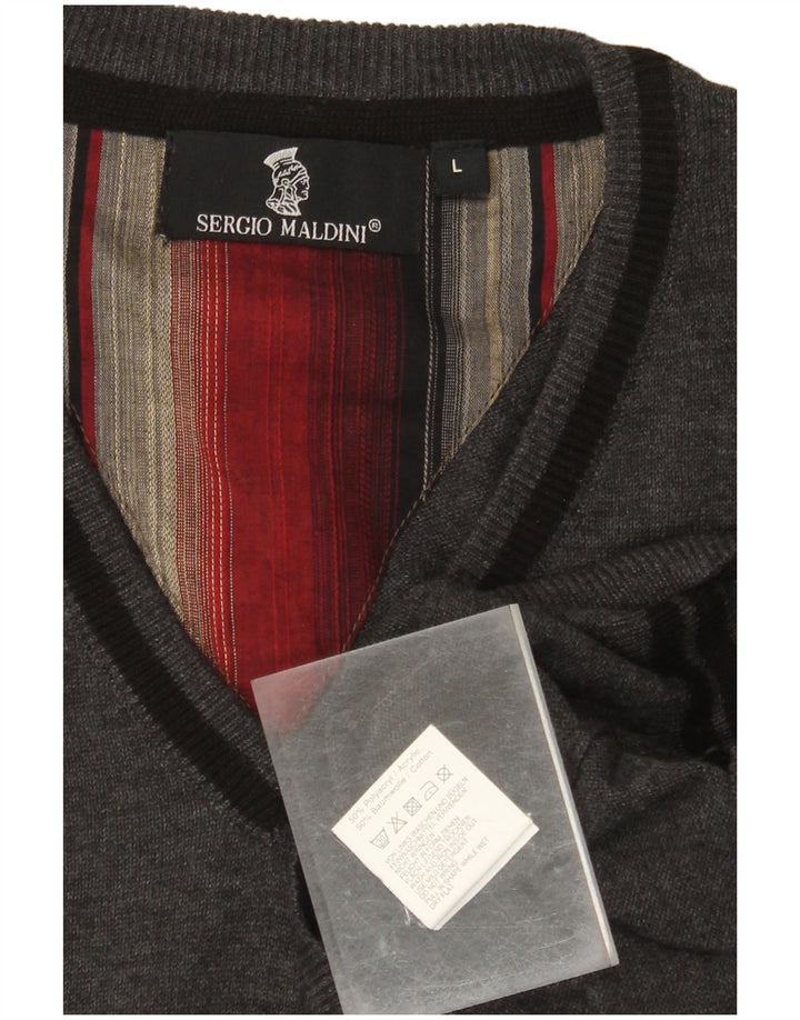 VINTAGE Vestă pentru bărbați Tank Top mare, gri, poliacrilic