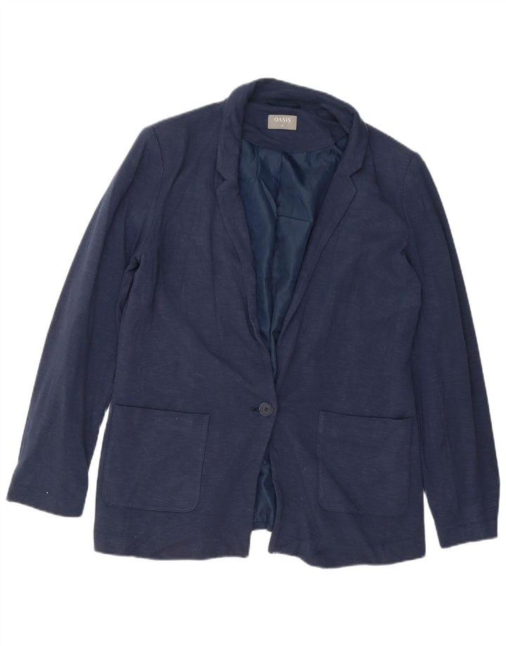 Jachetă blazer supradimensionată pentru femei Oasis, cu 1 nasture, UK 12 Medium Bleumarin