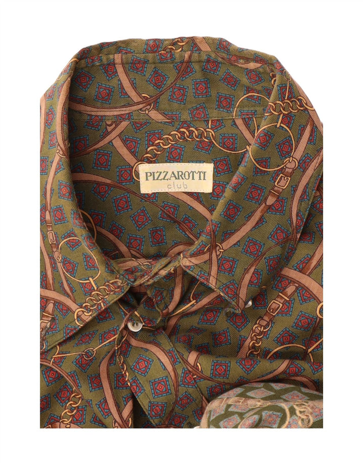 Cămașă pentru bărbați cu model abstract Pizzarotti XL verde