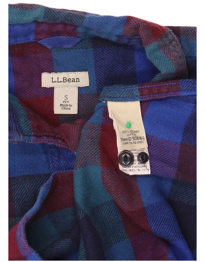 Cămașă de flanel supradimensionată pentru femei L.L.BEAN UK 10, carouri mici, multicolore