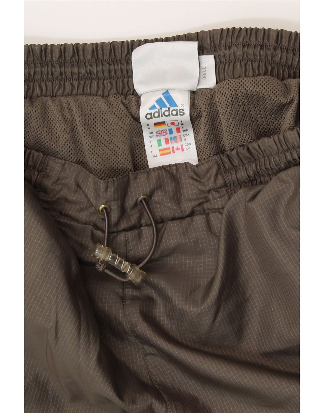 Pantaloni de trening ADIDAS pentru femei UK 14 Poliester cu carouri maro mediu