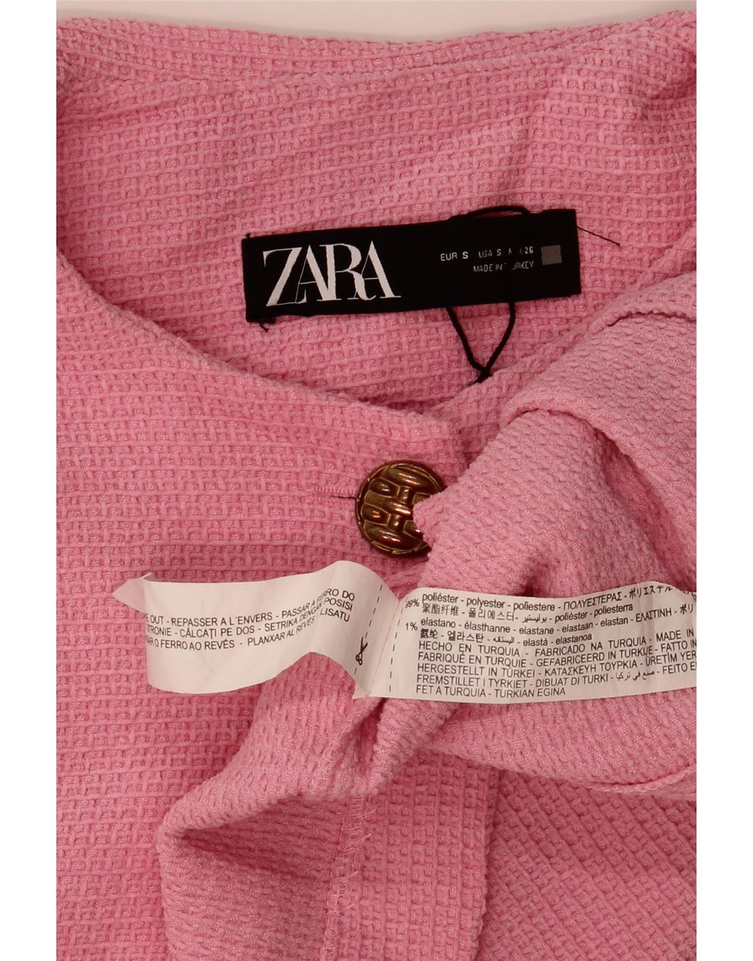 Pulover cardigan pentru femei Zara UK 10 mic, roz, poliester