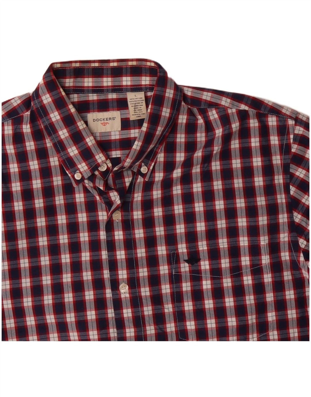 Cămașă pentru bărbați DOCKERS, mare, albastru, bumbac cu carouri