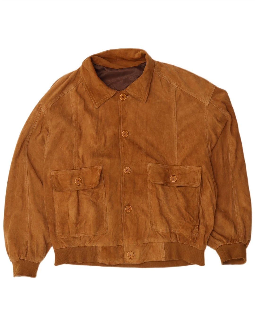 Bomber vintage pentru bărbați din piele intoarsa UK 44 2XL maro