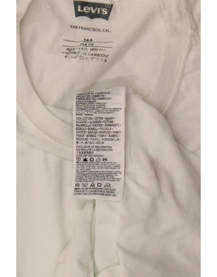 Tricou Băieți LEVI'S Top 13-14 Ani Bumbac Alb