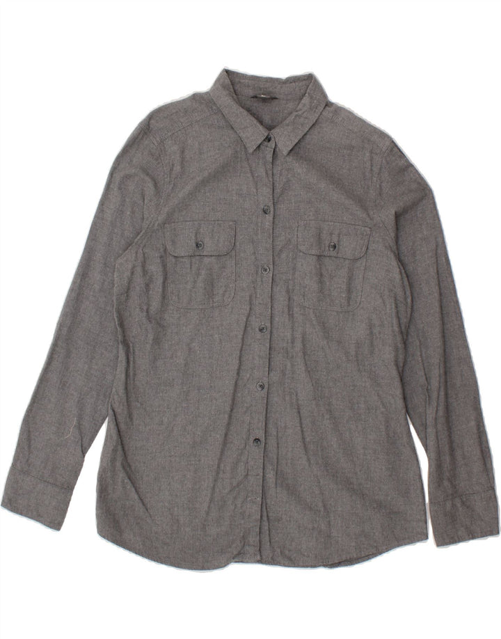 EDDIE BAUER Womens Shirt UK 14 Large Grey Cotton Vintage Eddie Bauer and Second-Hand Eddie Bauer from Messina Hembry 