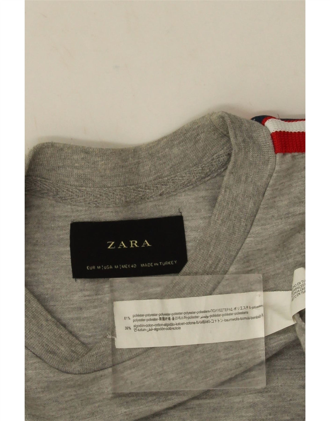 Pulover pentru bărbați Zara, din poliester cu pături, gri mediu