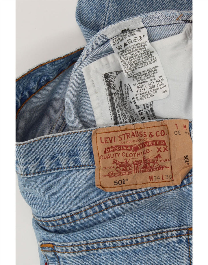 Blugi drepti pentru bărbați LEVI'S 501 W34 L30 Bumbac albastru