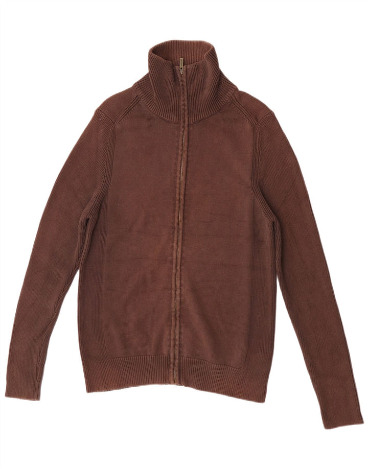 Pulover cardigan pentru bărbați Zara, mare, maro, bumbac