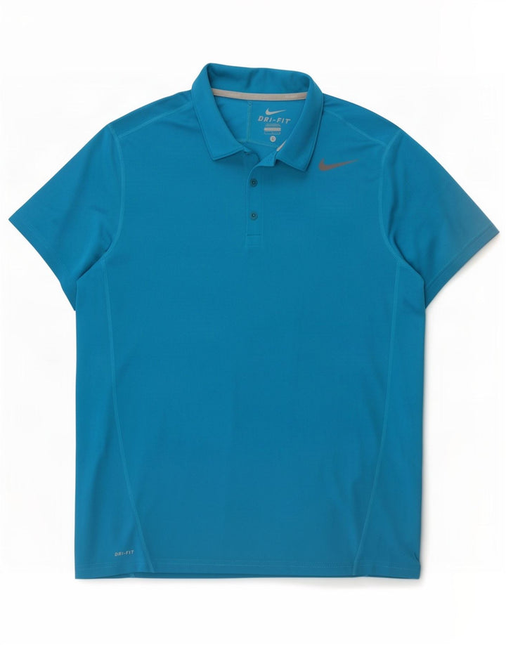 Tricou polo Nike Dri Fit pentru bărbați, mare, albastru, poliester