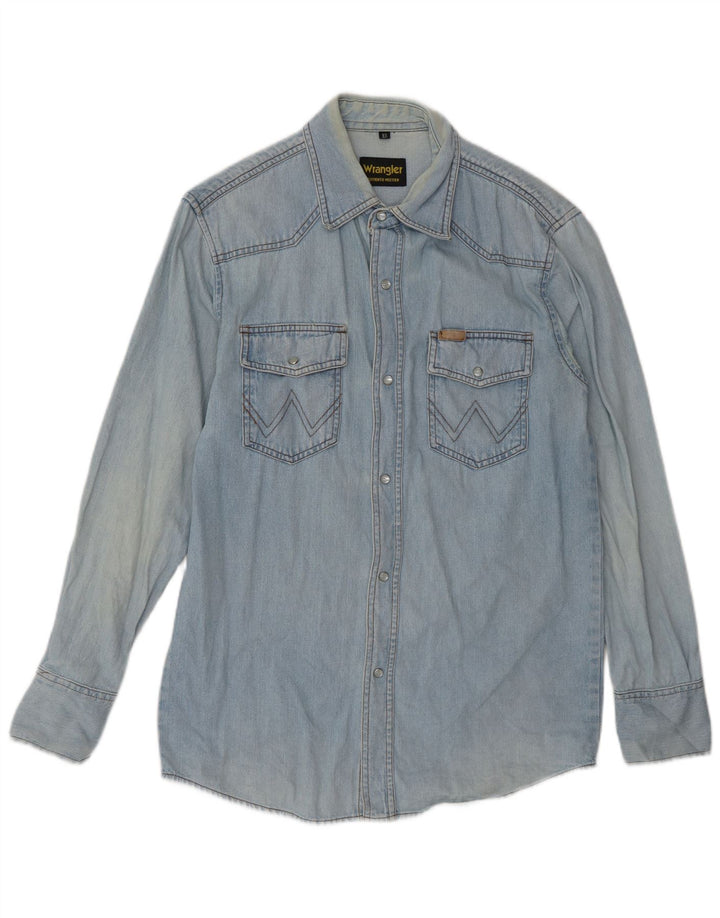 Cămașă din blugi pentru bărbați Wrangler XS Bumbac albastru