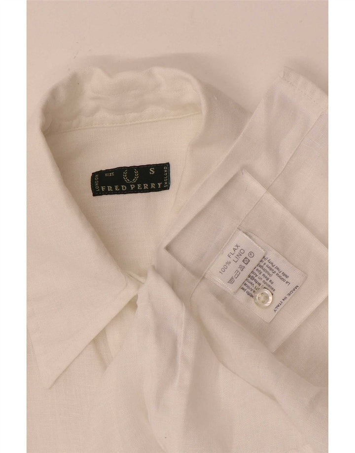 Cămașă Fred Perry pentru femei cu mâneci 3/4 UK 10, in alb, mic