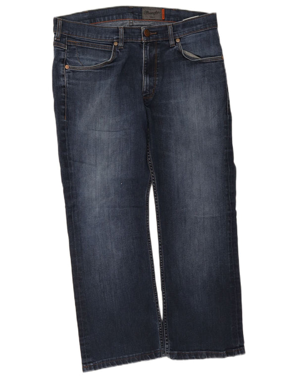 Blugi pentru bărbați Jacksville Bootcut Wrangler W34 L26 Bumbac bleumarin