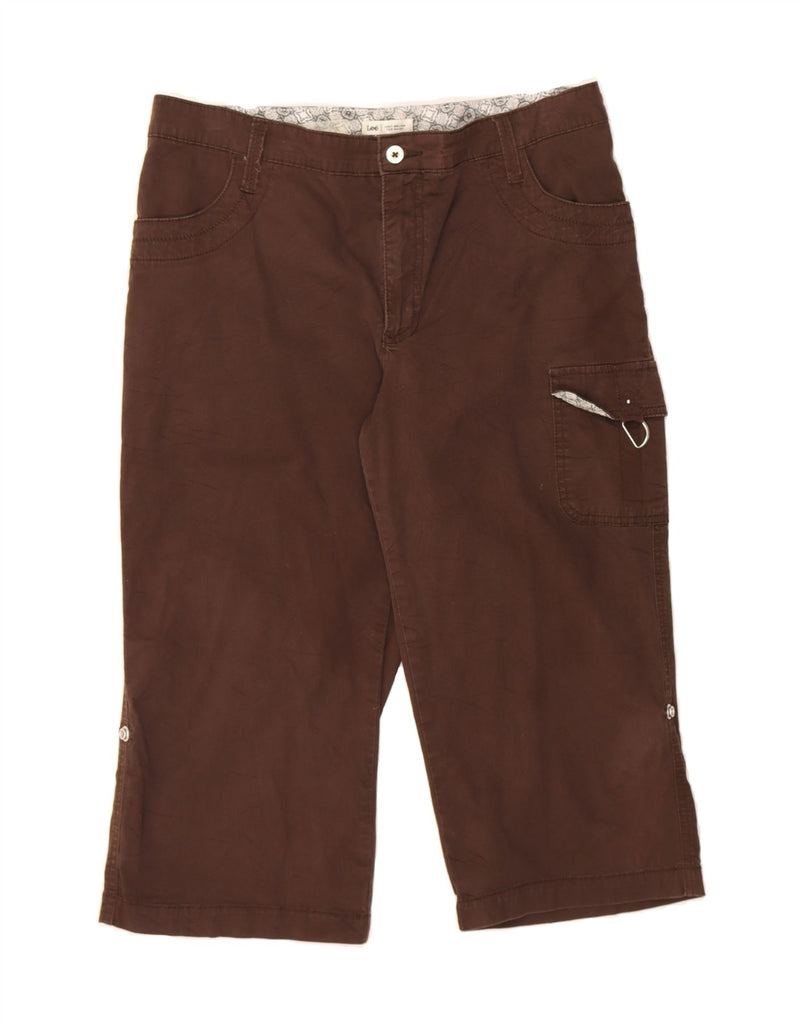 LEE Womens Petite Cargo Capri Trousers US 12 Large W30 L16  Brown Cotton Vintage Lee and Second-Hand Lee from Messina Hembry 