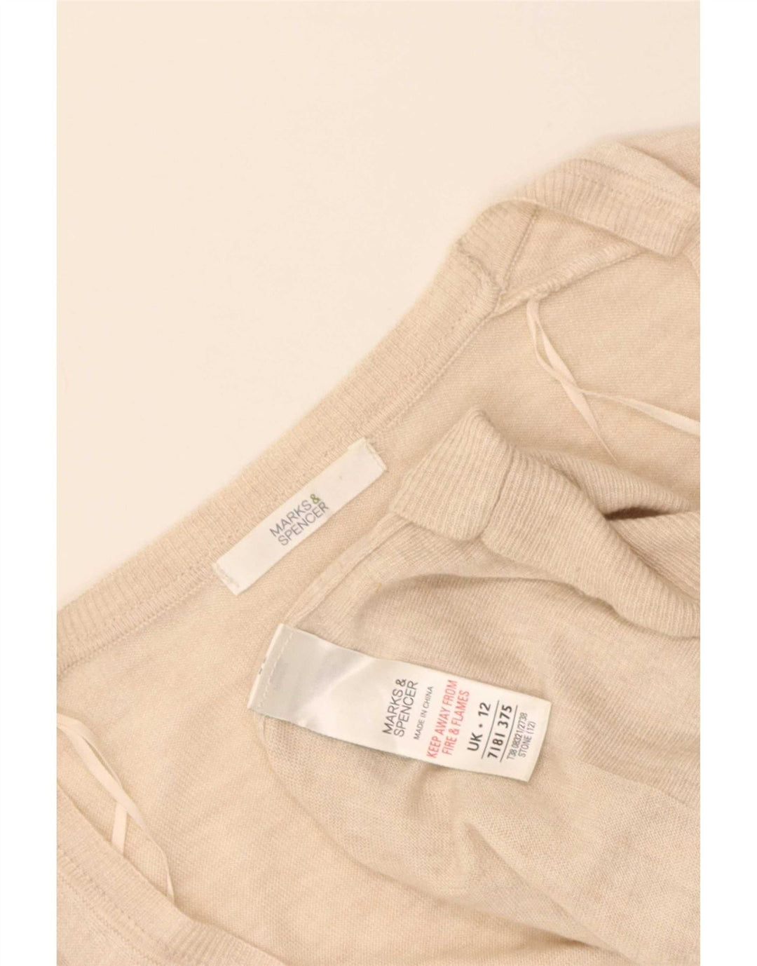 Pulover cardigan cu paragate pentru femei Marks & Spencer UK 12 Medium Bej cu pete