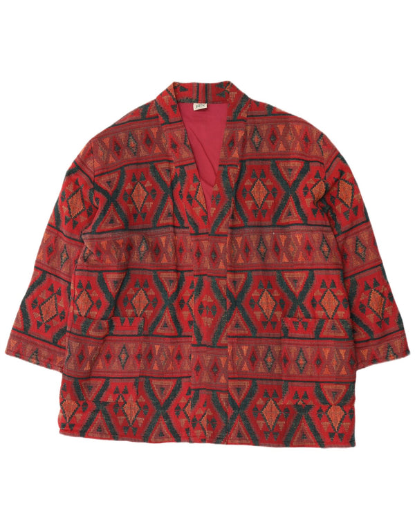 DW-Shop Jachetă Blazer pentru femei UK 18 XL Bumbac geometric burgundy