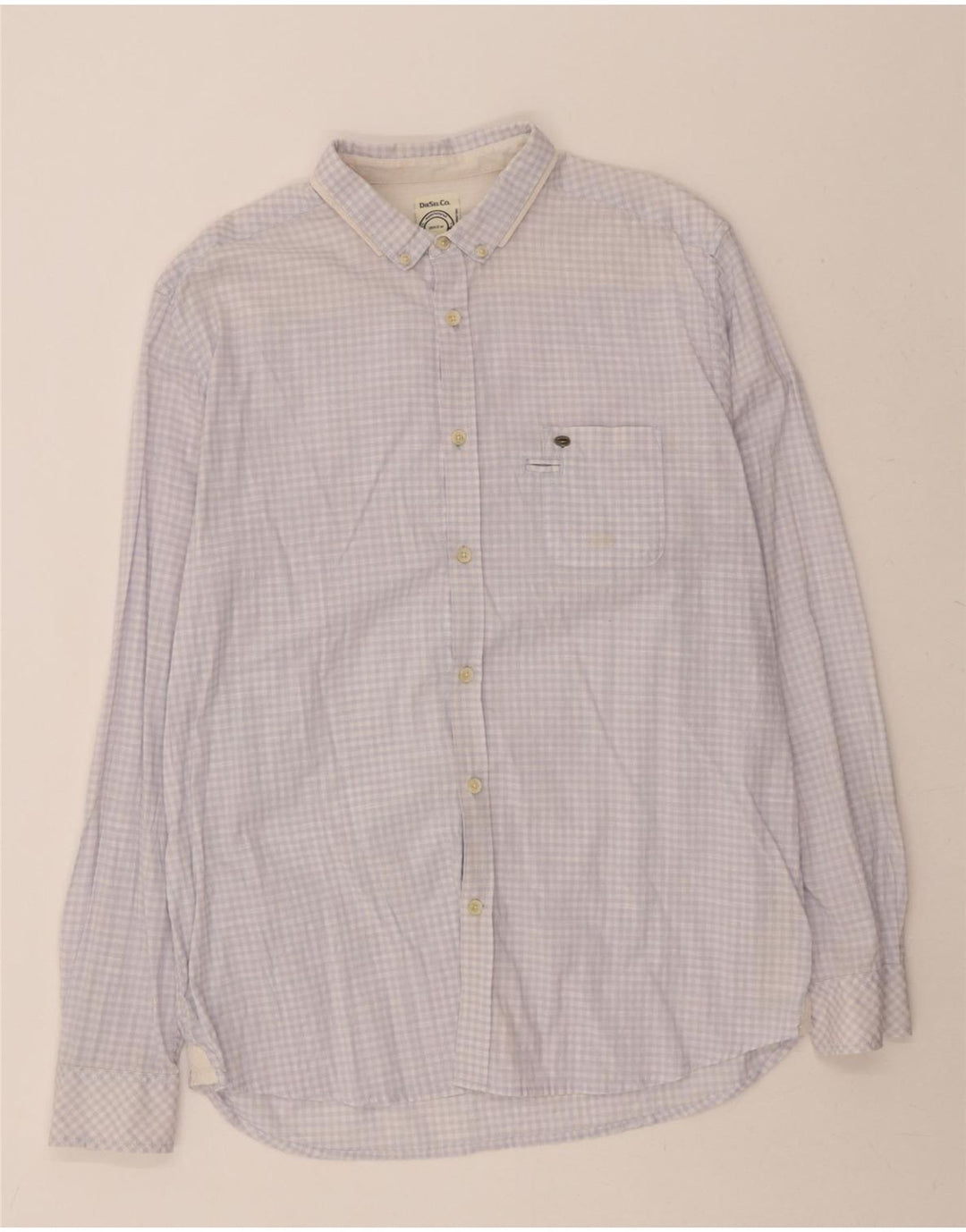 DIESEL Mens Regular Fit Shirt Large Blue Gingham Cotton Vintage Diesel and Second-Hand Diesel from Messina Hembry 