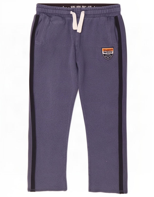 Pantaloni de trening pentru bărbați Superdry XL, bumbac cu dungi albastre