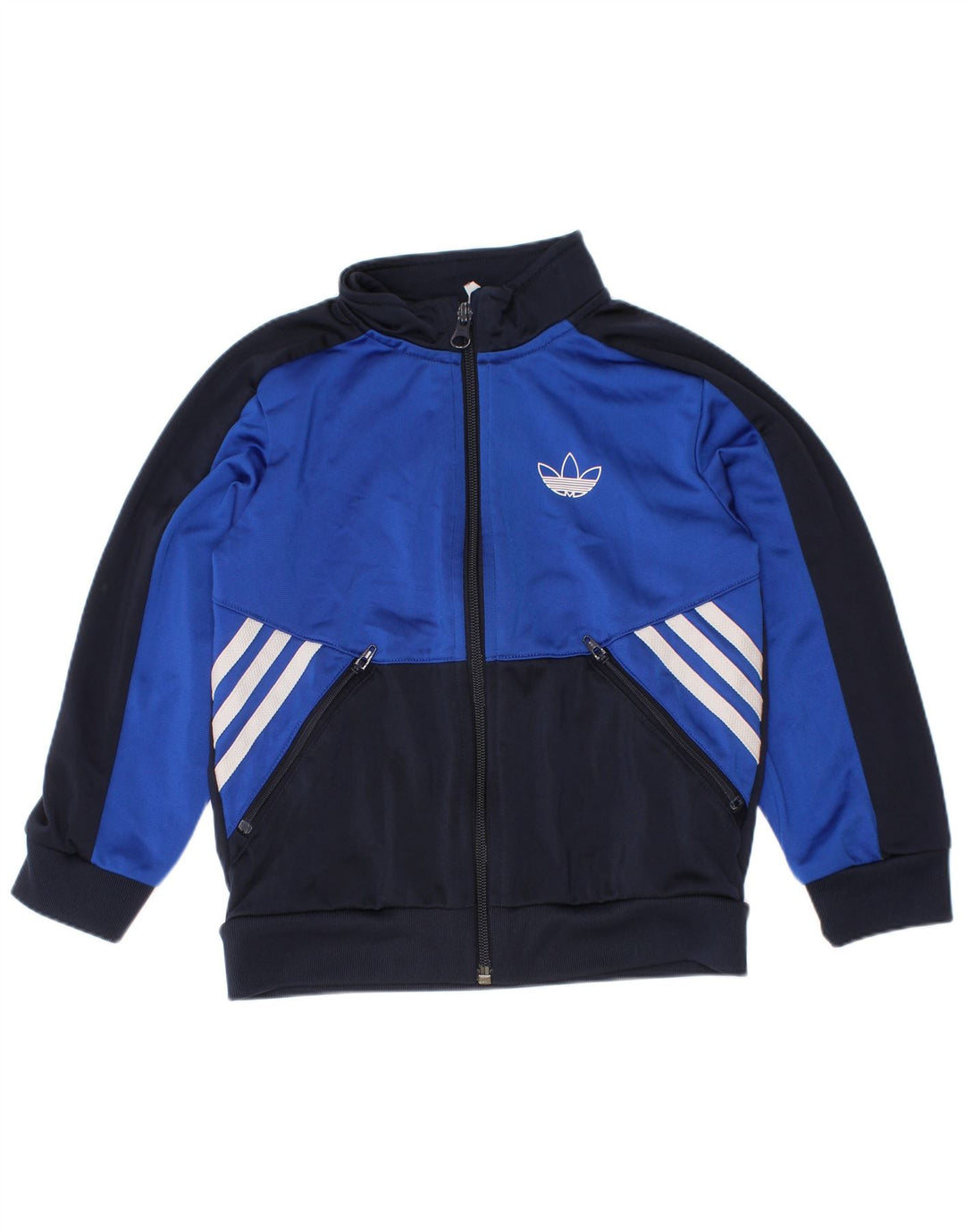 Jachetă de trening pentru băieți Adidas 5-6 ani, albastru bleumarin, poliester