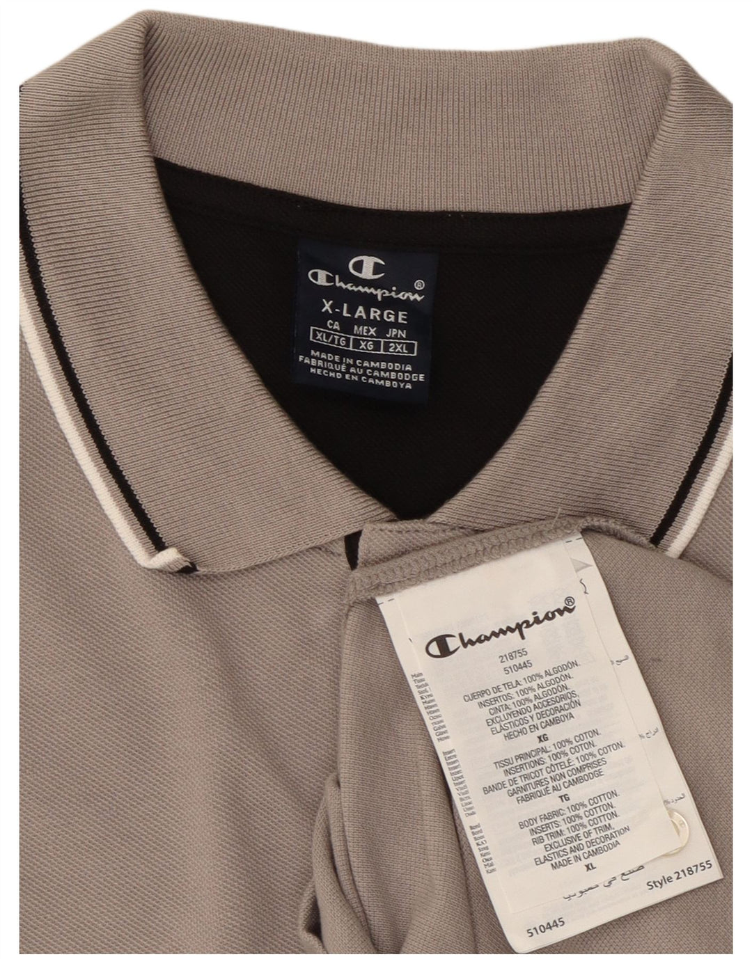 Tricou polo pentru bărbați CHAMPION XL bumbac gri