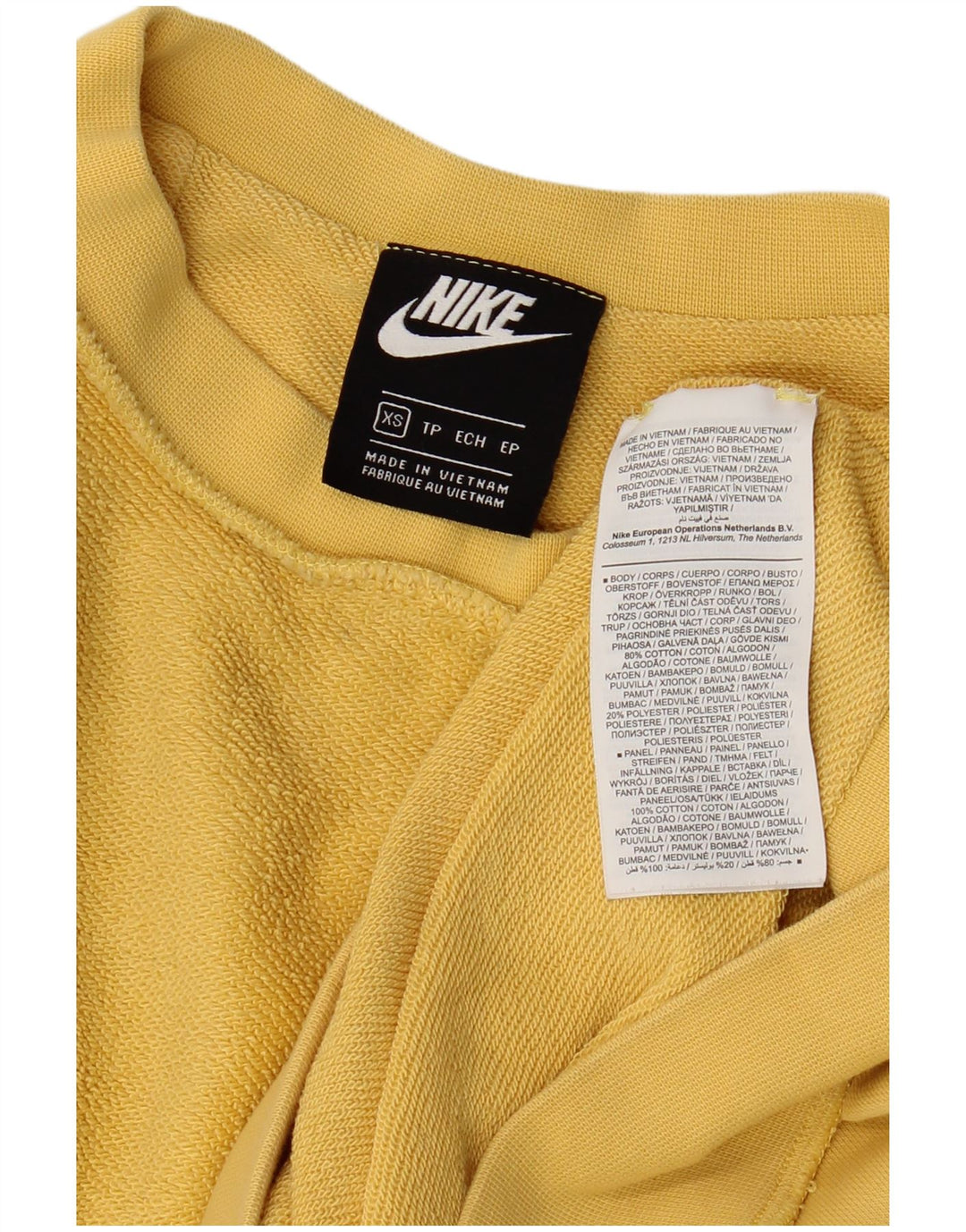 Pulover NIKE pentru bărbați, cu tăiere lentă, XS, bumbac galben