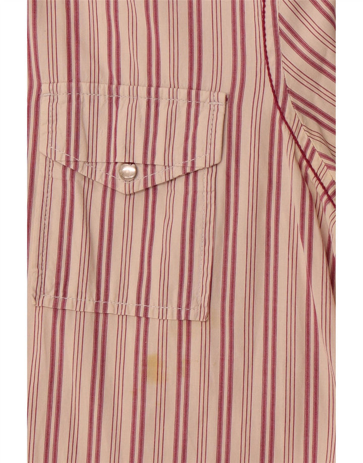 Cămașă cu mânecă scurtă pentru bărbați Diesel, bumbac cu dungi roșii medii