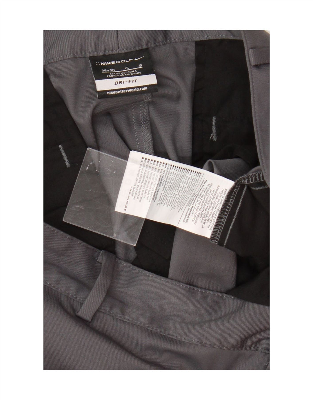 Pantaloni chino drepti Dri Fit Nike pentru bărbați W36 L30 poliester gri