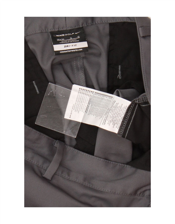 Pantaloni chino drepti Dri Fit Nike pentru bărbați W36 L30 poliester gri
