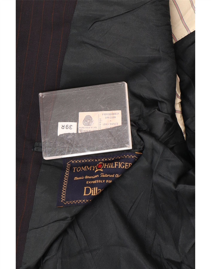 TOMMY HILFIGER Sacou blazer pentru bărbați UK 39 Medium Bleumarin cu dungi