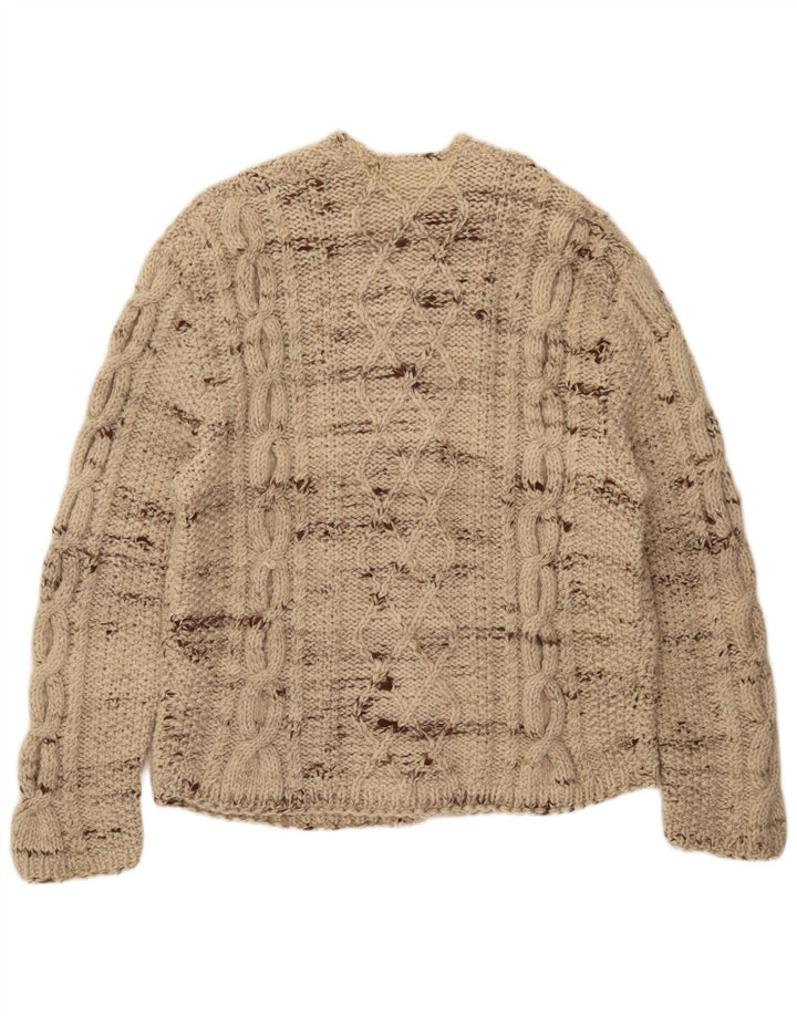 Cardigan Vintage pentru bărbați, mare, bej, pete