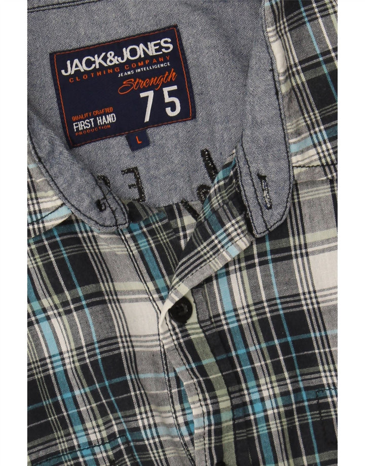 JACK & JONES Mens Graphic Shirt Large Multicoloured Check