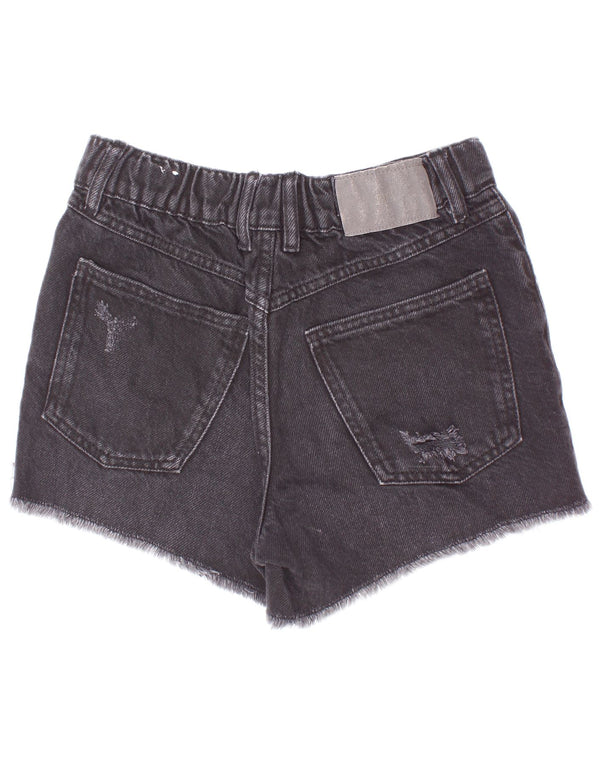 Pantaloni scurți din denim distressed pentru fete Zara 11-12 ani W24 bumbac gri