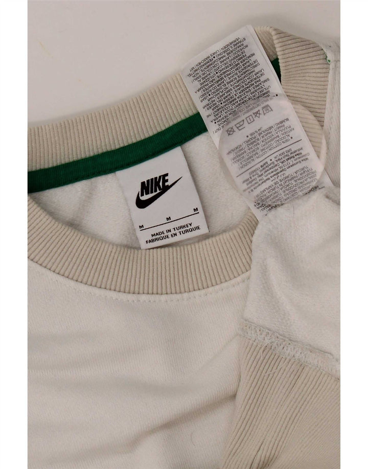 Hanorac grafic pentru bărbați Nike Pulover mediu alb din bumbac color bloc