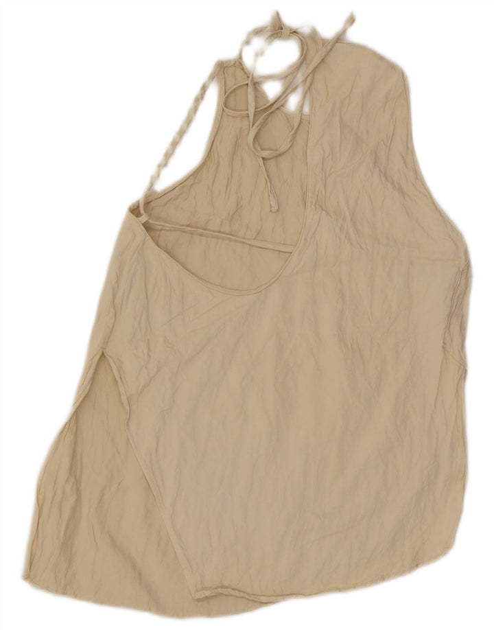 Top Halter pentru femei Zara UK 10 Small din viscoză albă