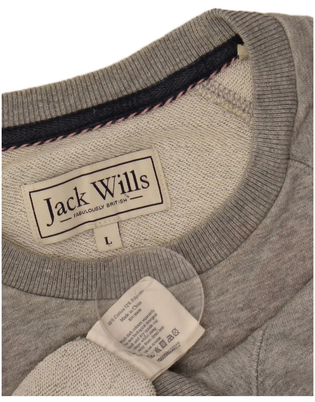 JACK WILLS Pulover grafic pentru bărbați, bumbac mare, gri