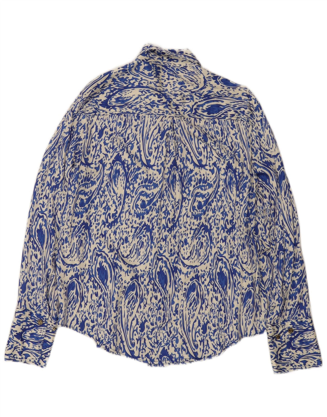 Cămașă loose-fit Zara pentru femei UK 10 Small Blue Paisley
