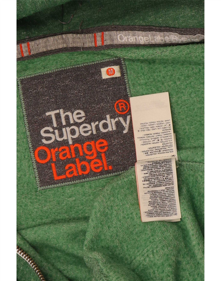 Pulover Superdry pentru bărbați, cu fermoar, poliester pătat verde mediu