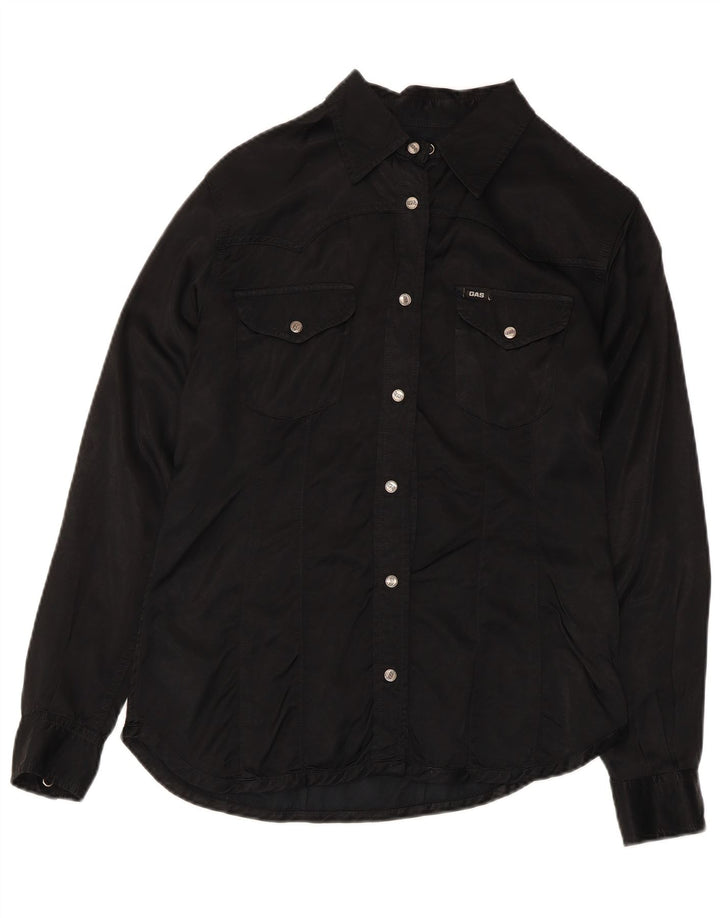 Cămașă Gas Women UK 12 Medium Black Viscose