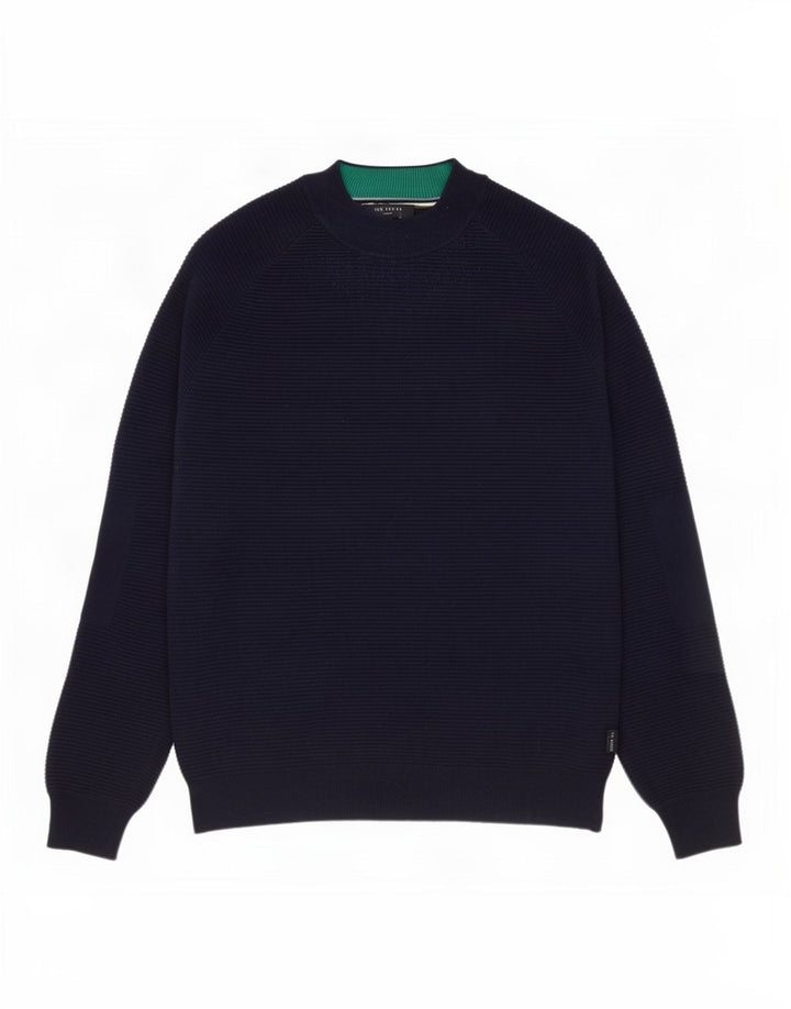 Pulover pentru bărbați Ted Baker cu gât țestoasă, mărimea 3, bumbac, albastru bleumarin mediu