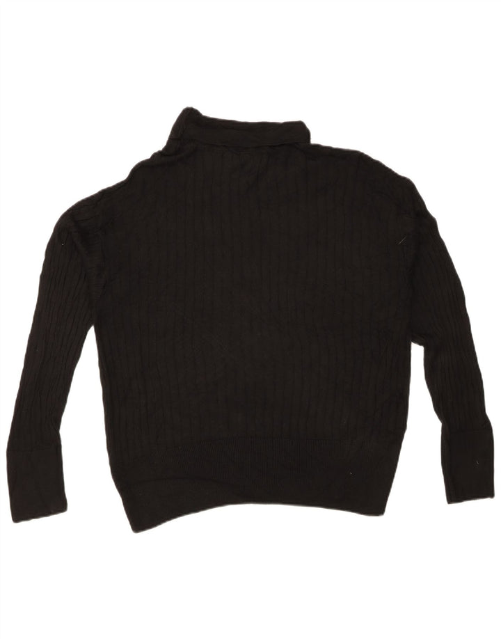 TOPSHOP Womens Oversized Roll Neck Jumper Sweater UK 14 Medium Black