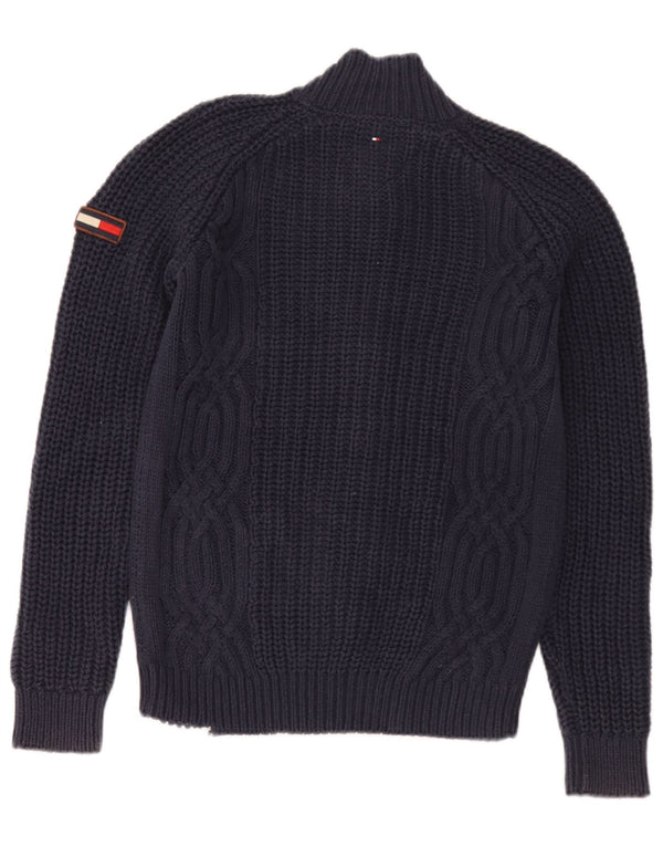 Pulover cardigan Tommy Hilfiger pentru baieti 13-14 ani bumbac bleumarin