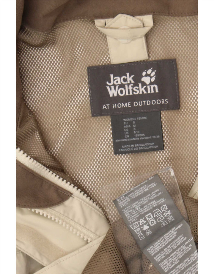 Jack Wolfskin Jachetă de ploaie cu glugă pentru femei UK 8/10 Small Beige Poliamidă