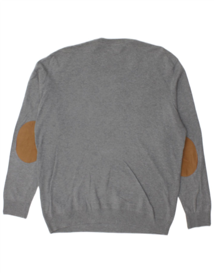 Pulover ZARA pentru bărbați, cu gât, XL, bumbac gri