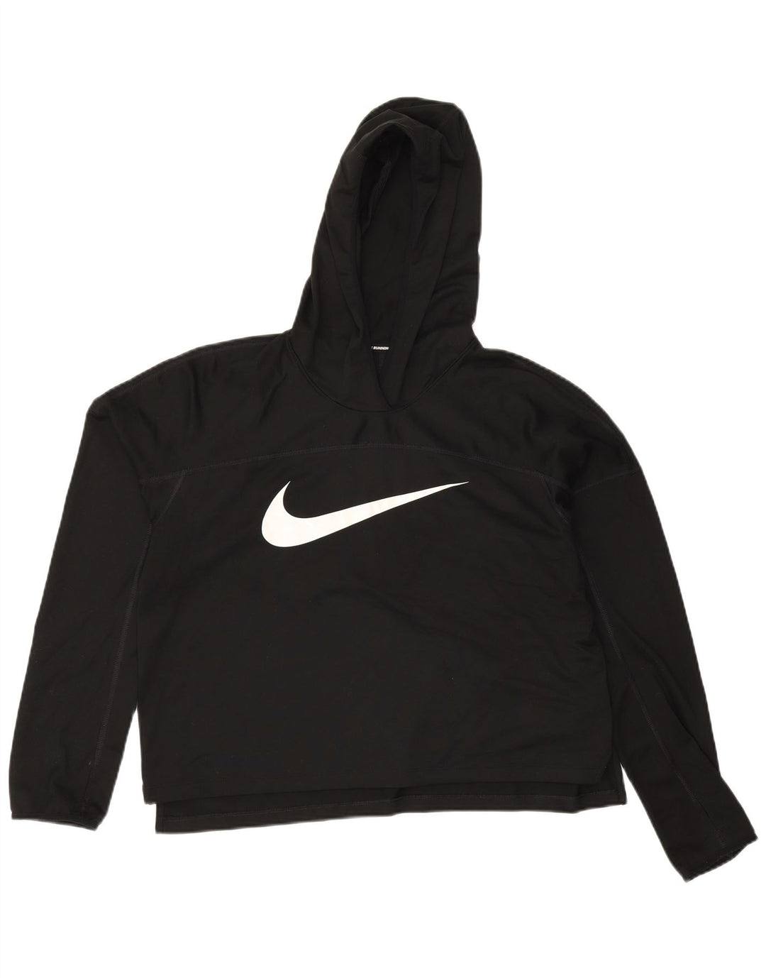 Jumper Nike Running Crop Graphic pentru femei UK 14 Poliester mediu negru